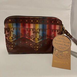 Catchfly Essentials Pouch Western Print with wristlet strap